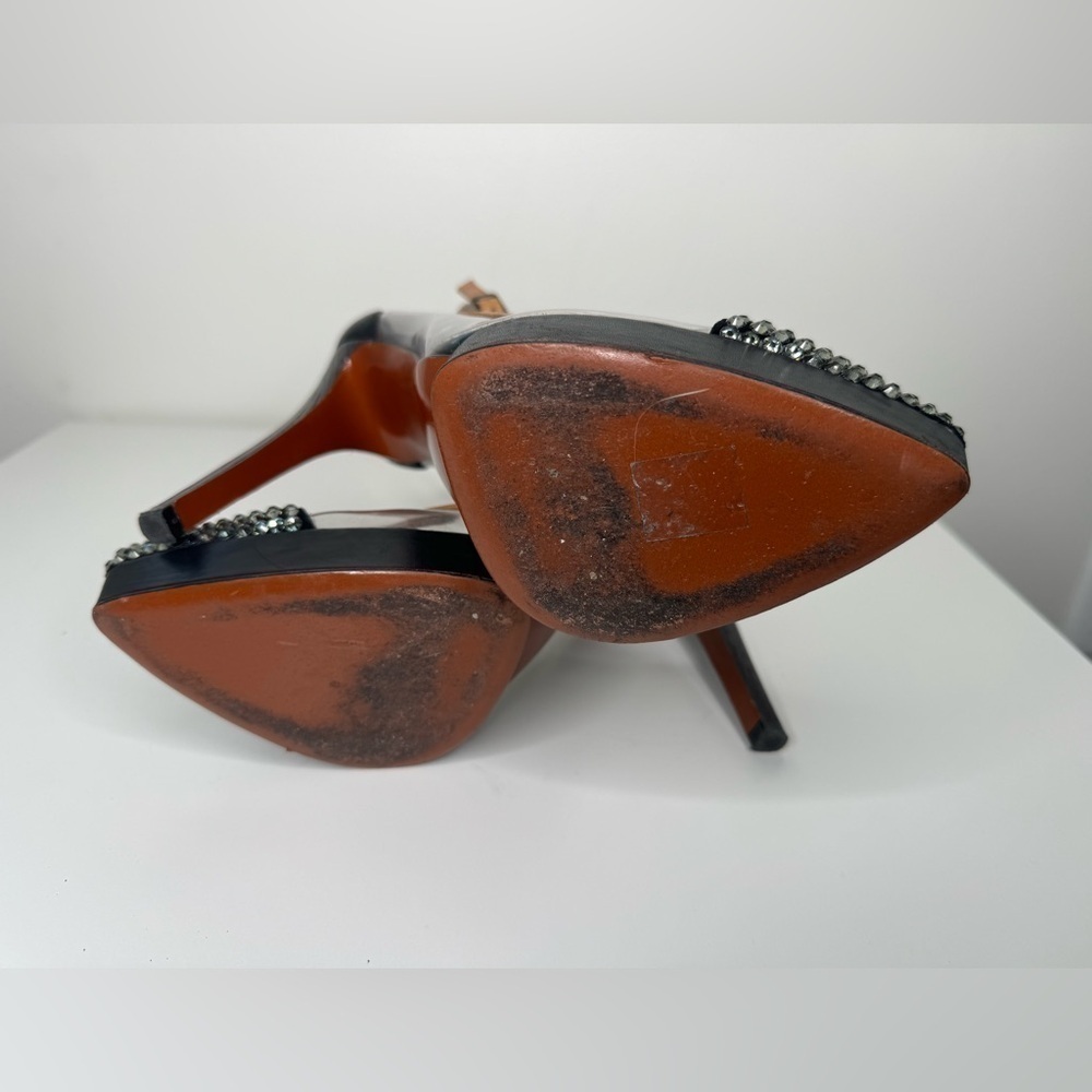 Lanvin Crystal Cap Toe Clear Heels Sz 39.5 - Picture 6 of 7
